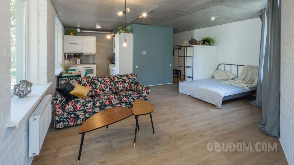 Interiorul unui living dormitor compatibil